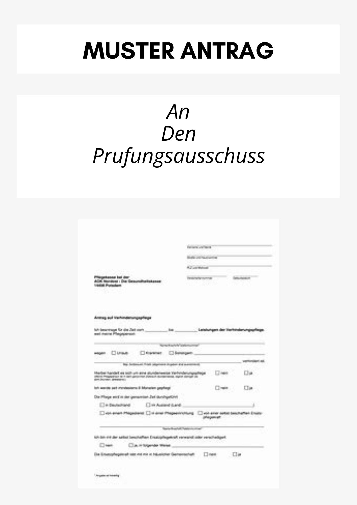 Antrag An Den Prüfungsausschuss