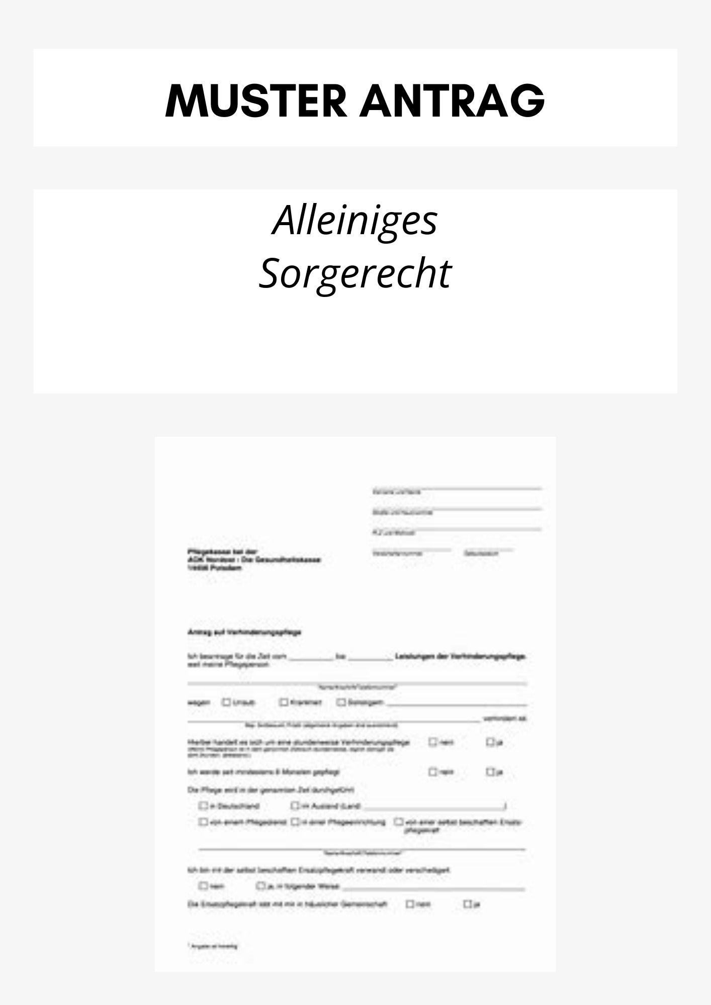 Alleiniges Sorgerecht Beantragen Kein Kontakt Zum Vater
