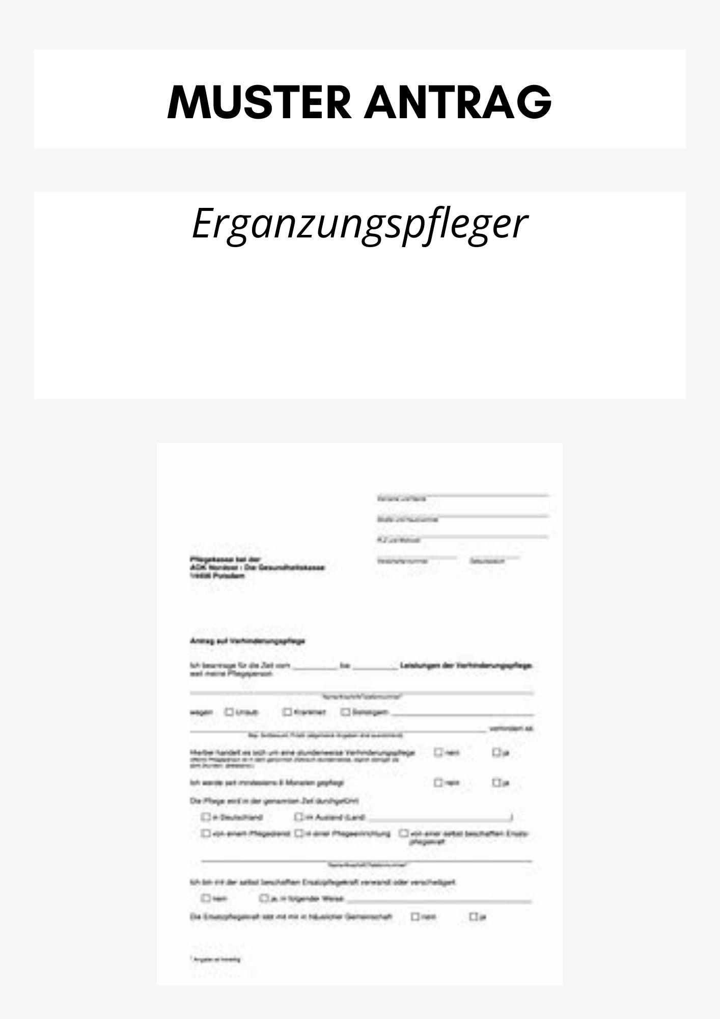 Antrag Ergänzungspfleger
