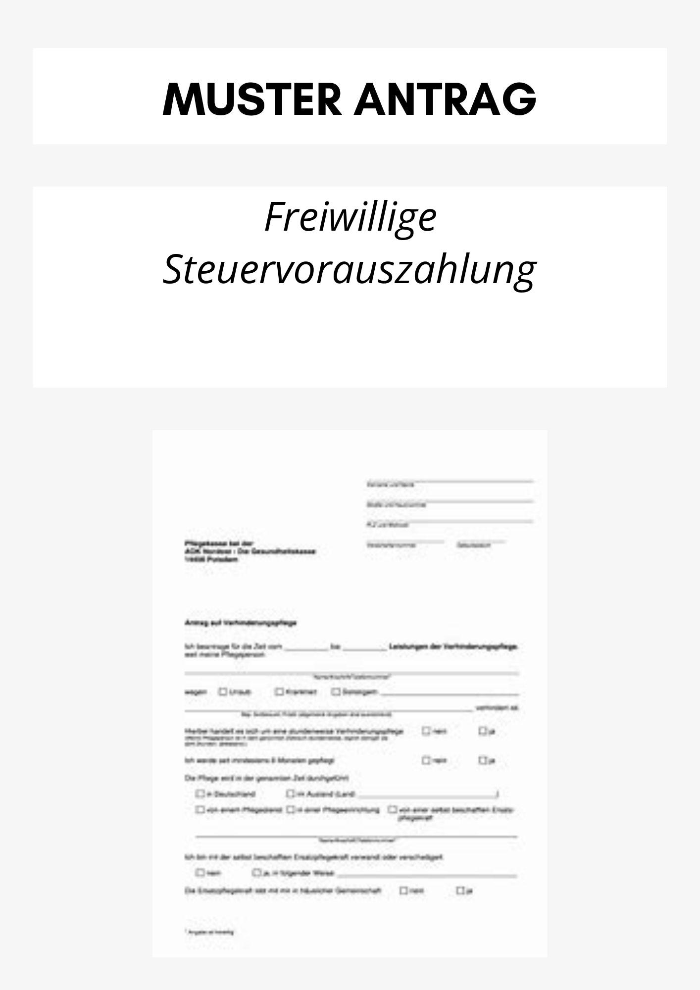 Antrag Freiwillige Steuervorauszahlung