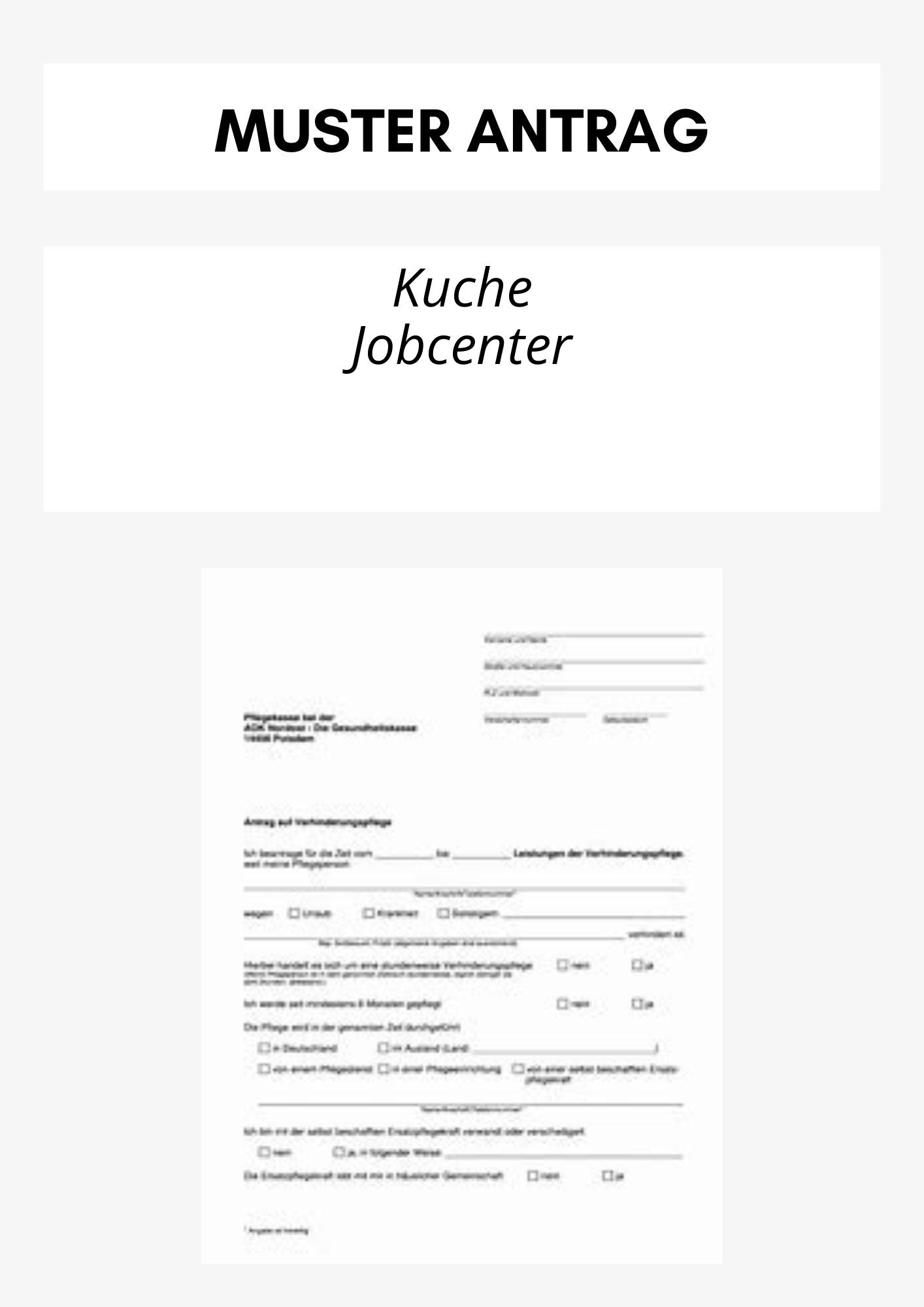 Antrag Küche Jobcenter