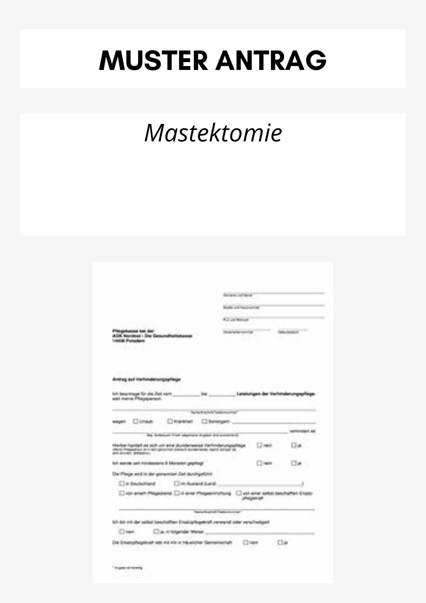 Antrag Mastektomie