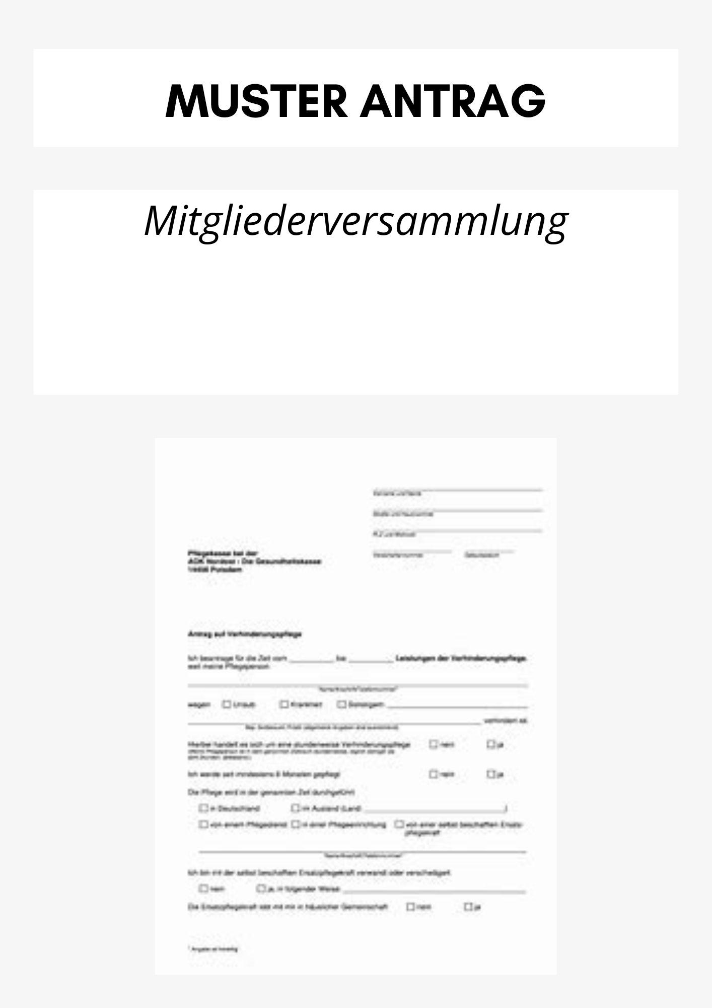 Antrag Mitgliederversammlung