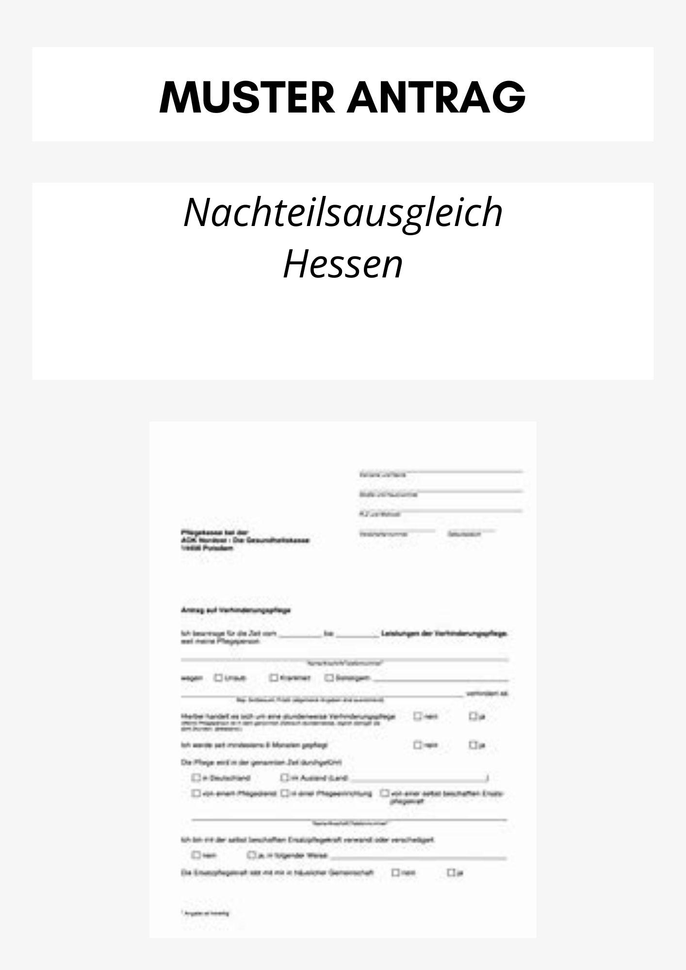 Antrag Nachteilsausgleich Hessen