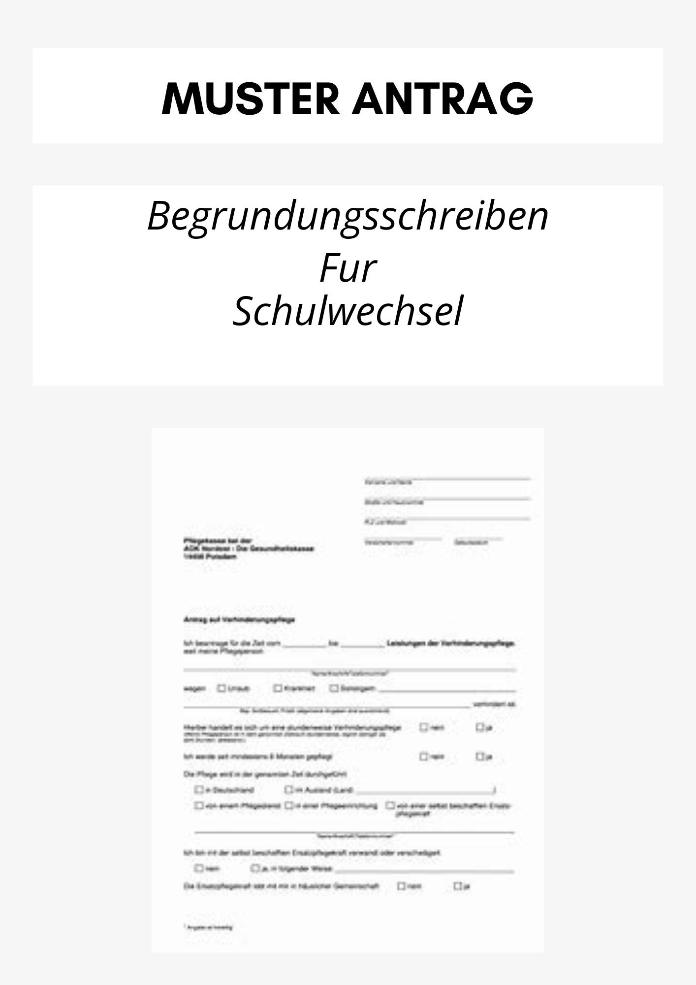 Begründungsschreiben Für Schulwechsel