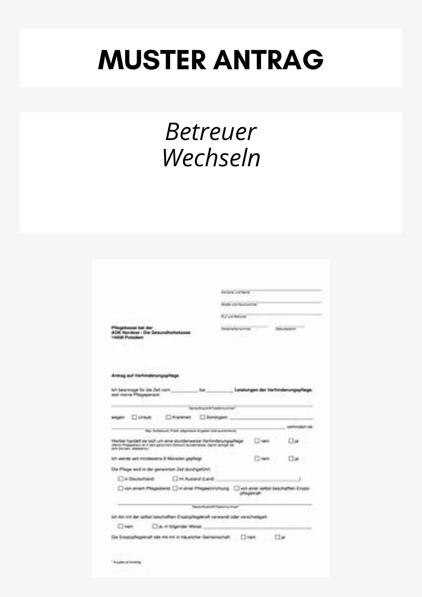 Betreuer Wechseln Antrag