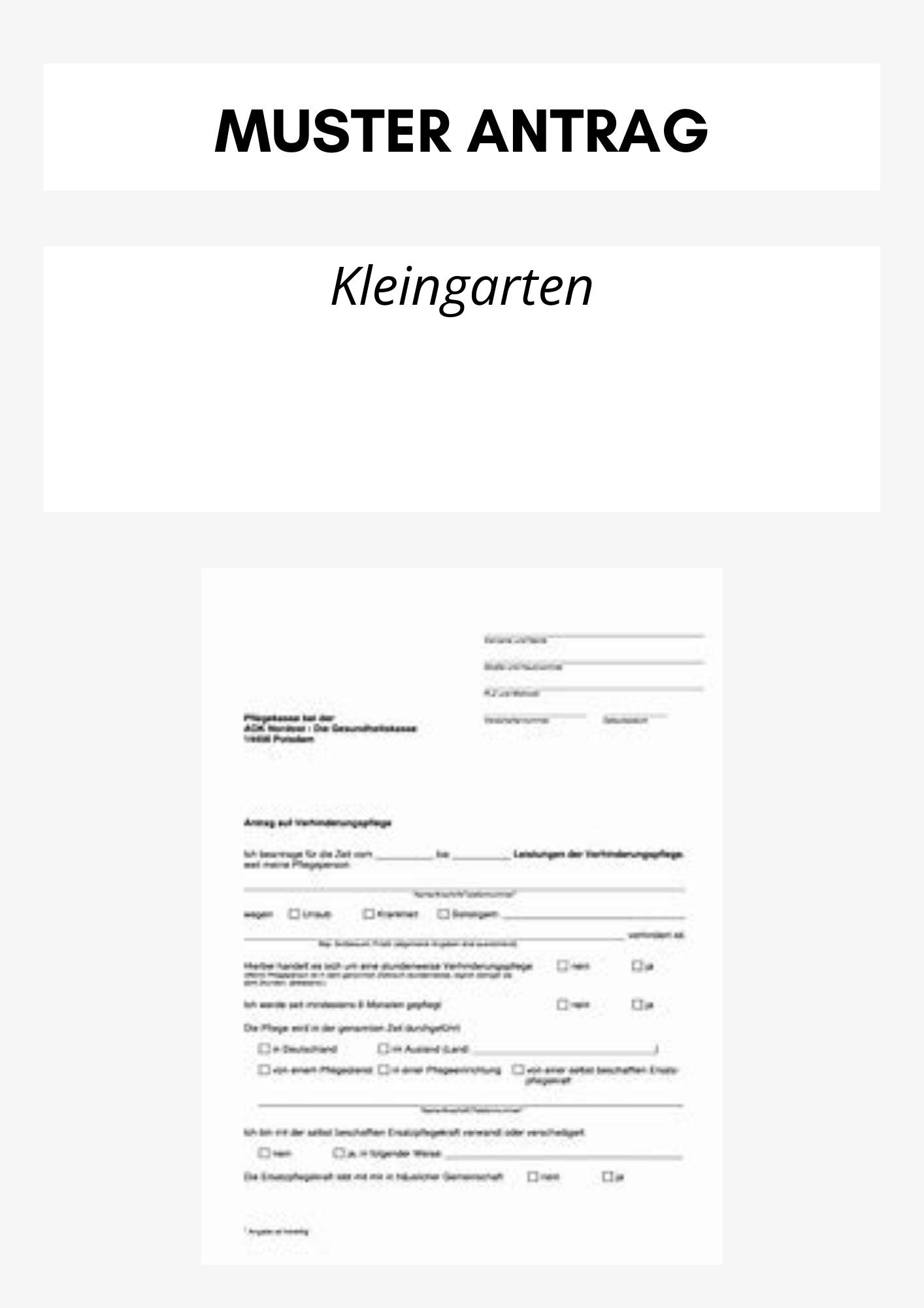 Kleingarten Antrag