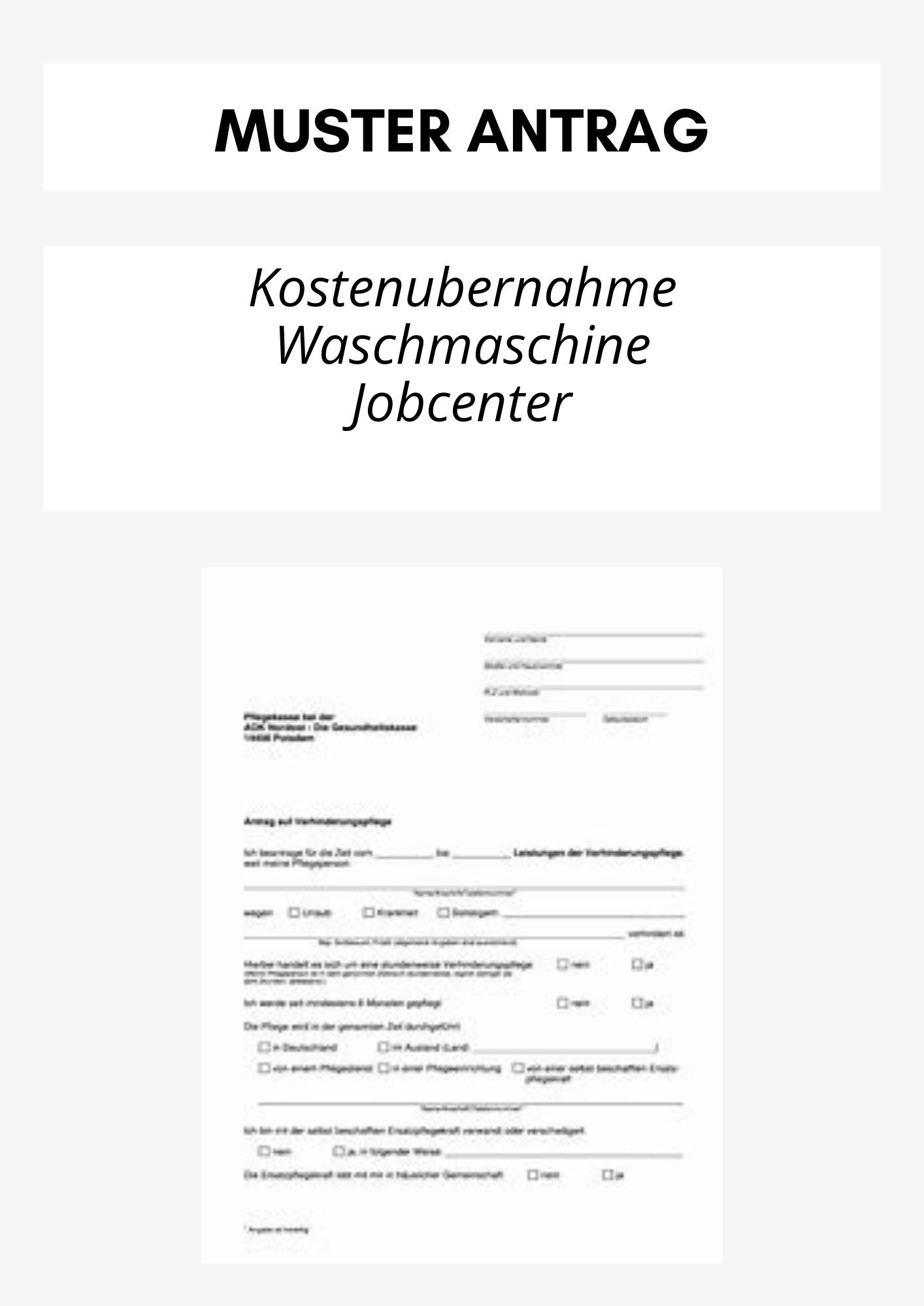 Kostenübernahme Waschmaschine Jobcenter