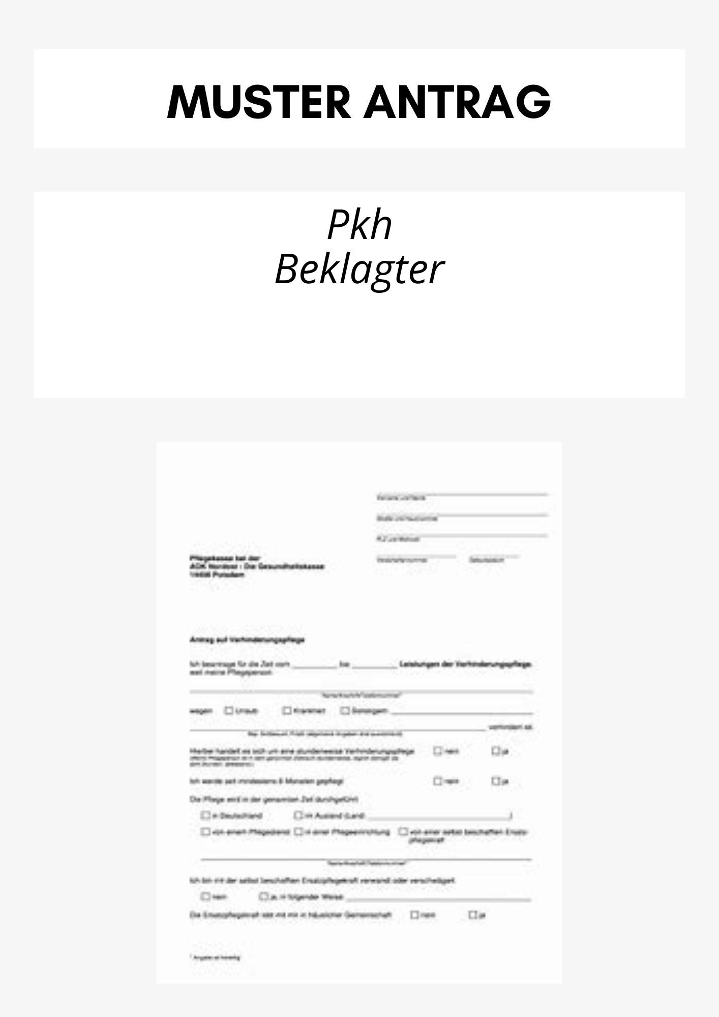 Pkh Antrag Beklagter
