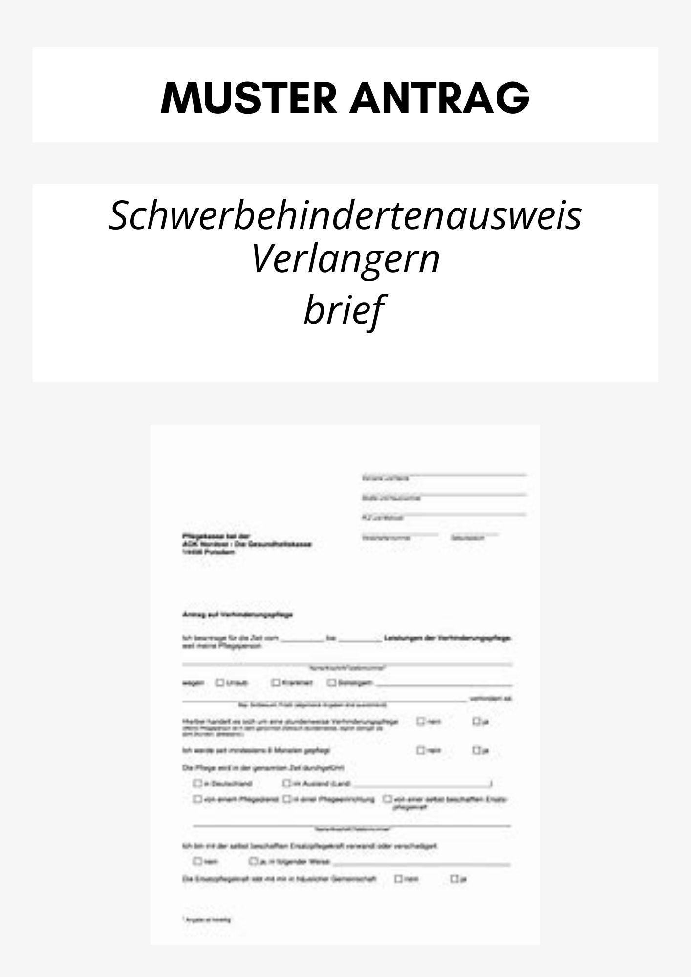 Schwerbehindertenausweis Verlängern brief