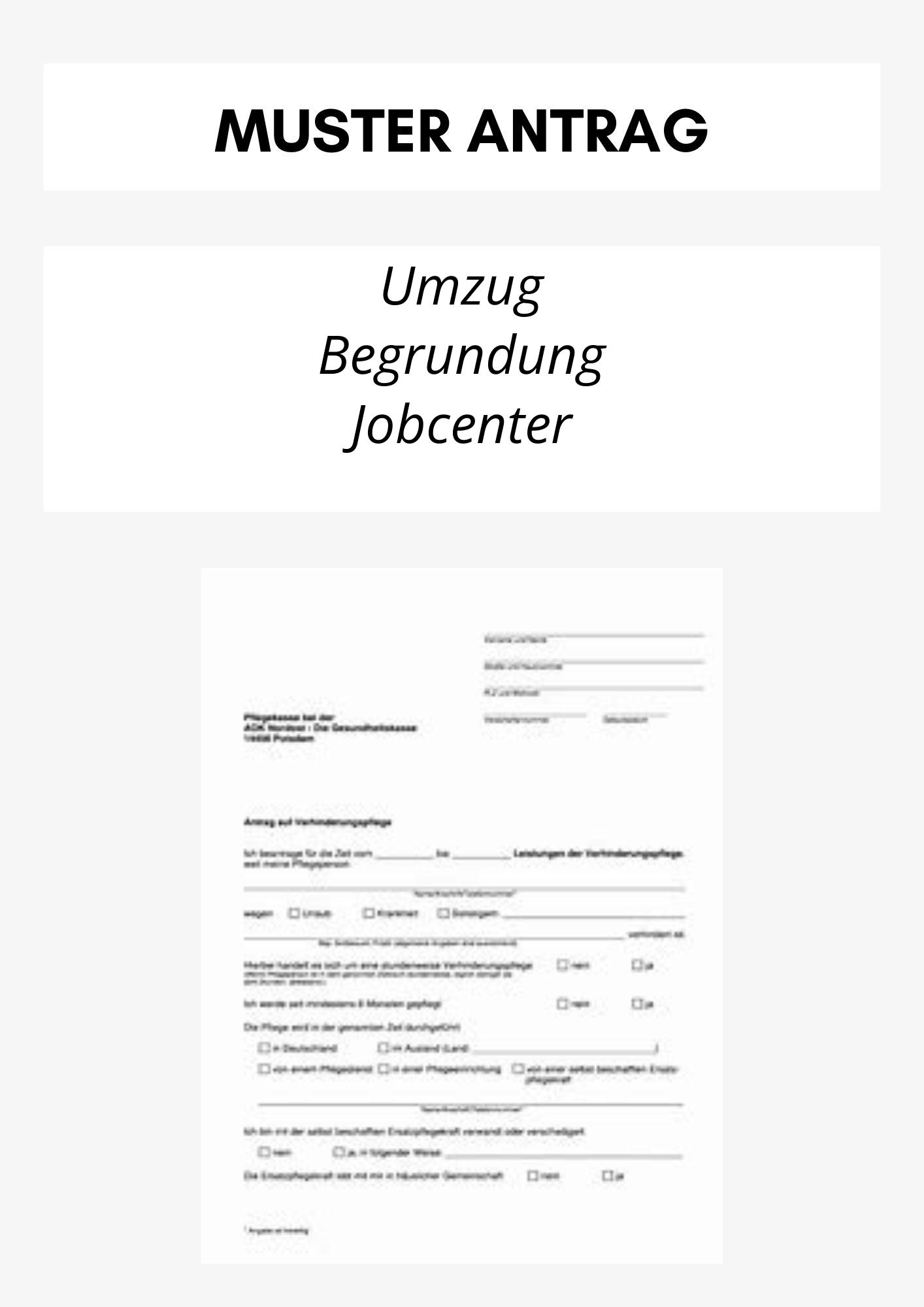 Umzug Begründung Jobcenter