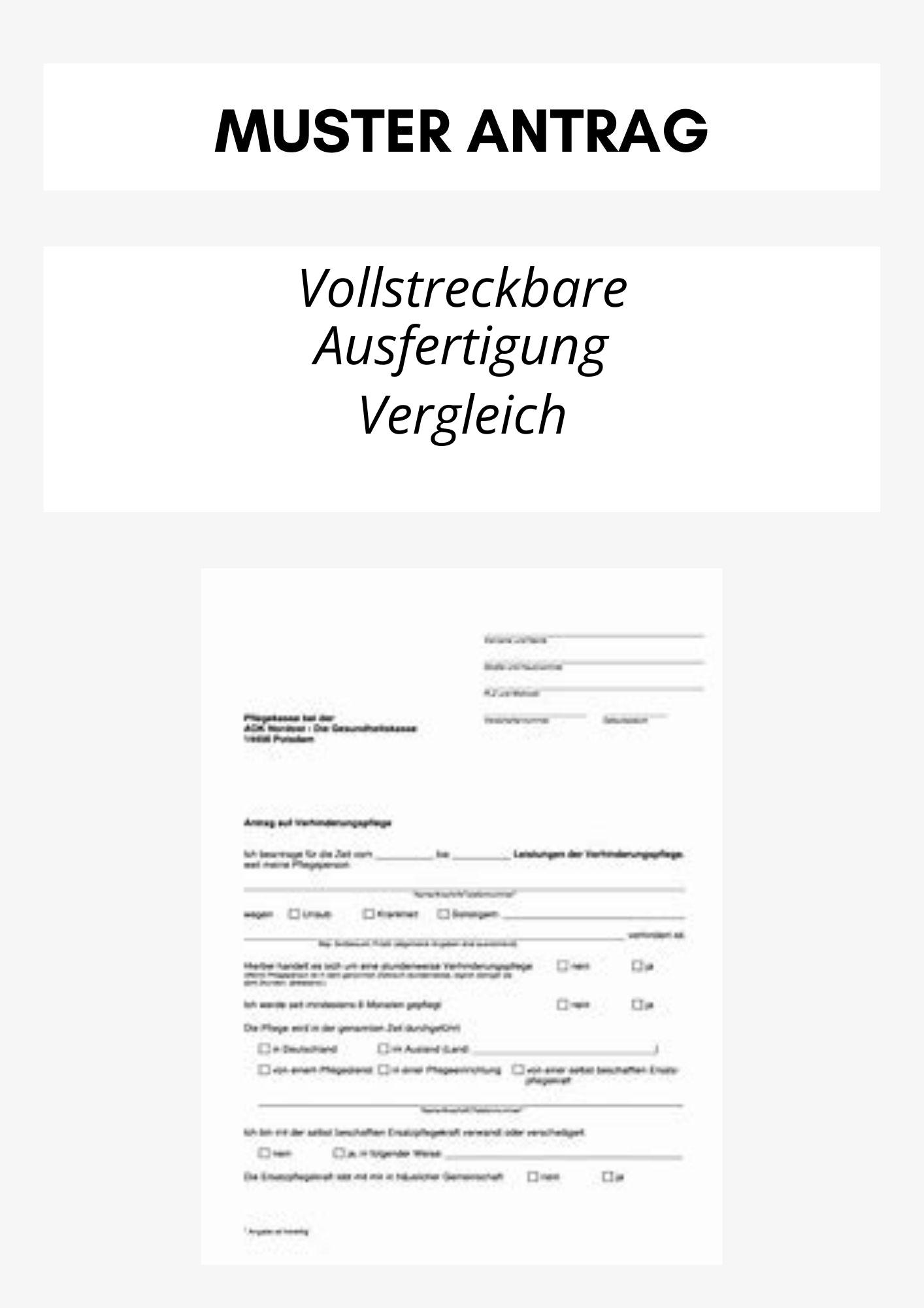 Vollstreckbare Ausfertigung Vergleich Beantragen